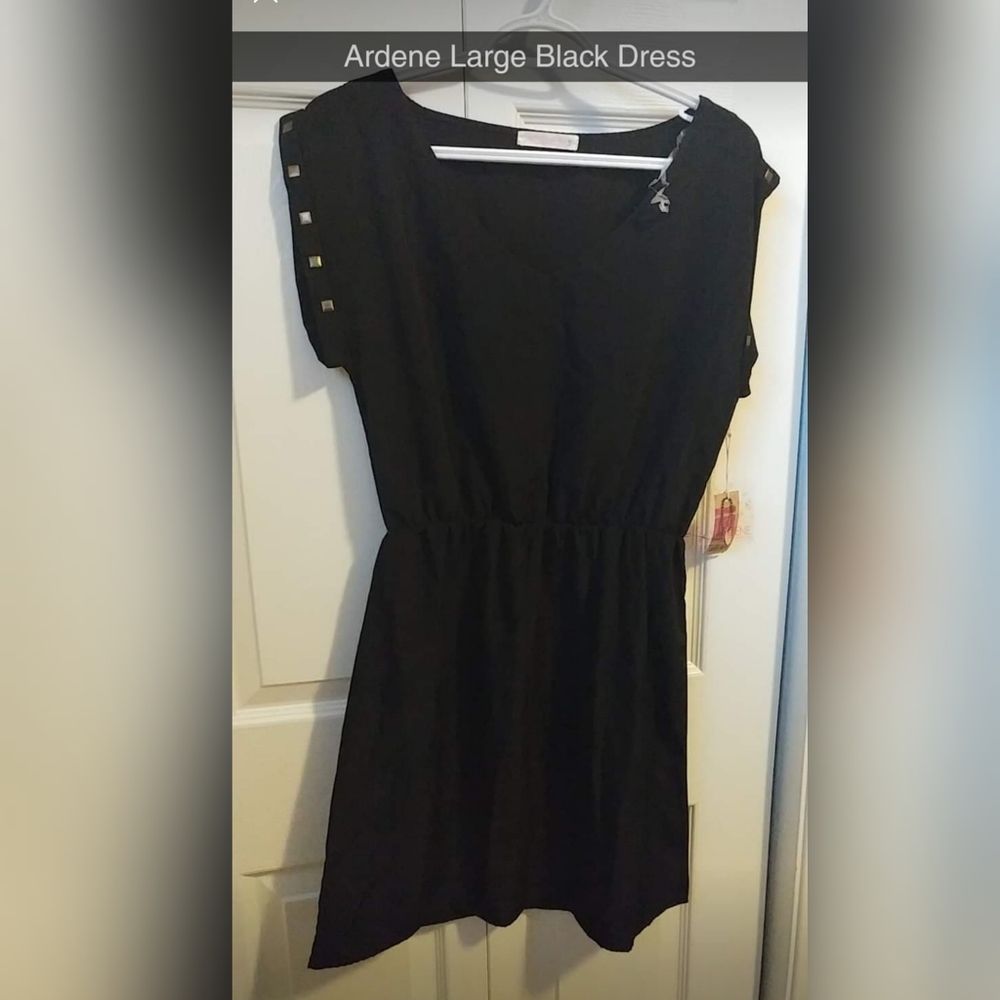 Ardene Black Dress with Studded Sleeves